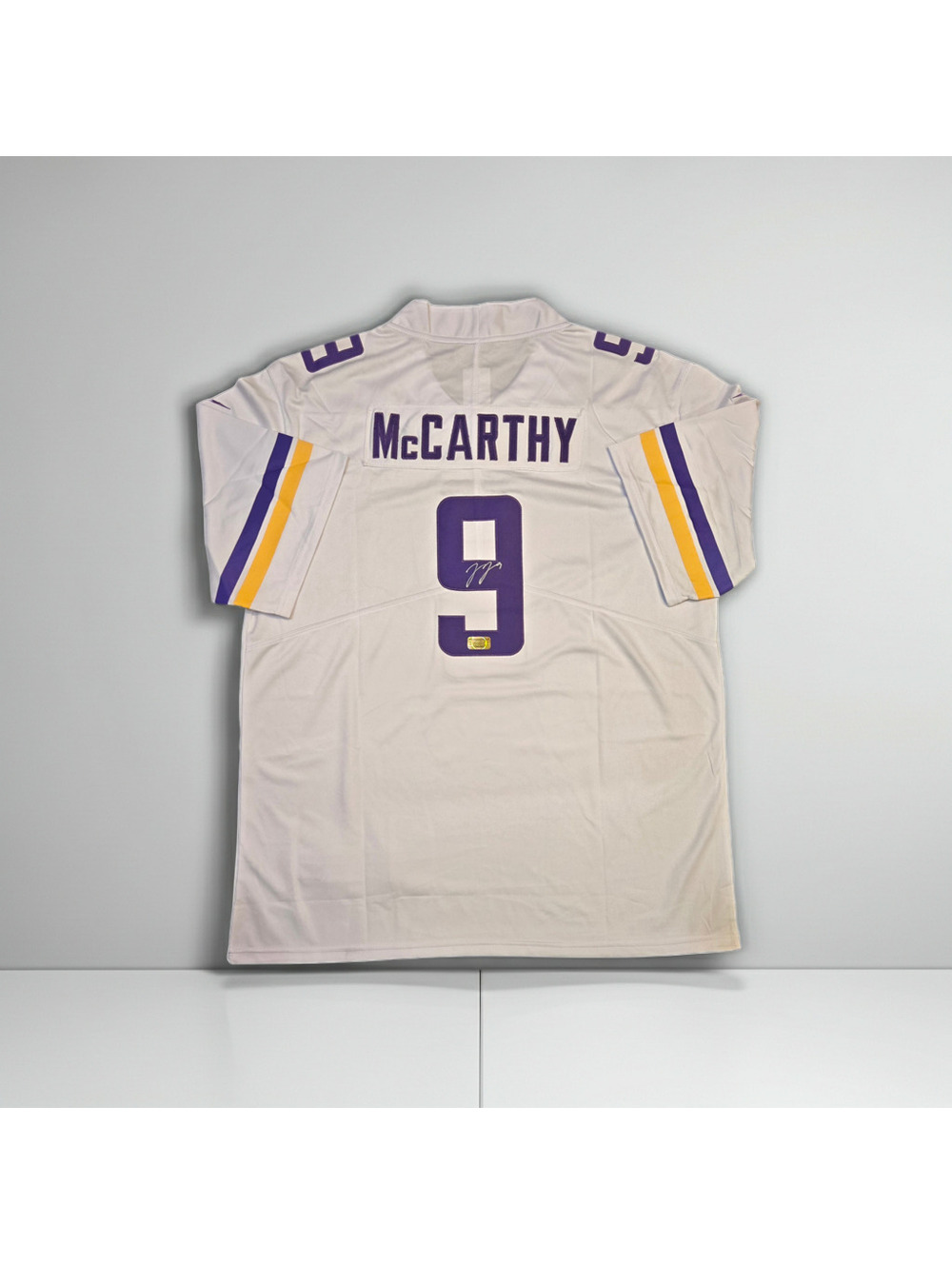 J.J. McCarthy Signed Nike Jersey #9 Vikings w/COA (2XL)